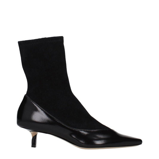 Jacquemus Black Leather Ankle Boots