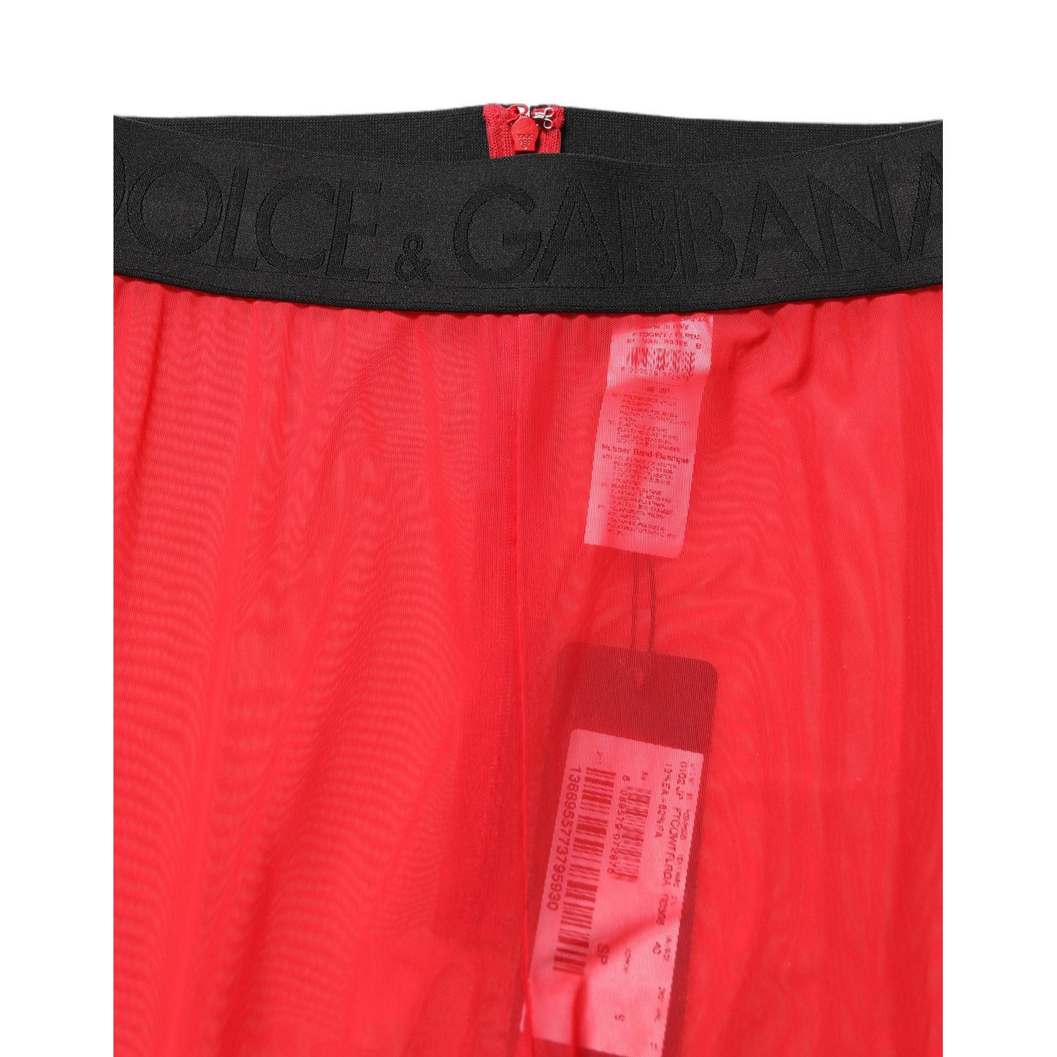 Dolce & Gabbana Red Nylon Stretch Slim Legging Trouser Pants