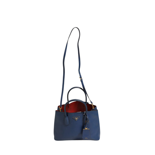 Prada Blue Saffiano Leather 2way Bag