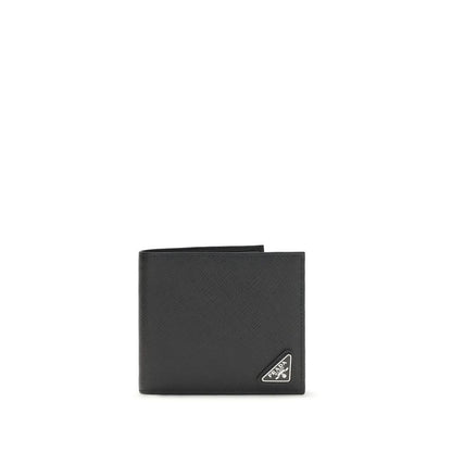 Prada Black Calf Leather Bos Taurus Wallet