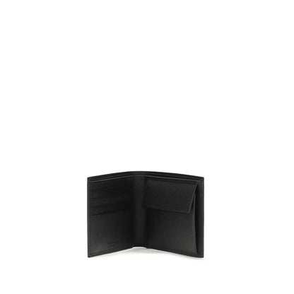 Prada Black Calf Leather Bos Taurus Wallet