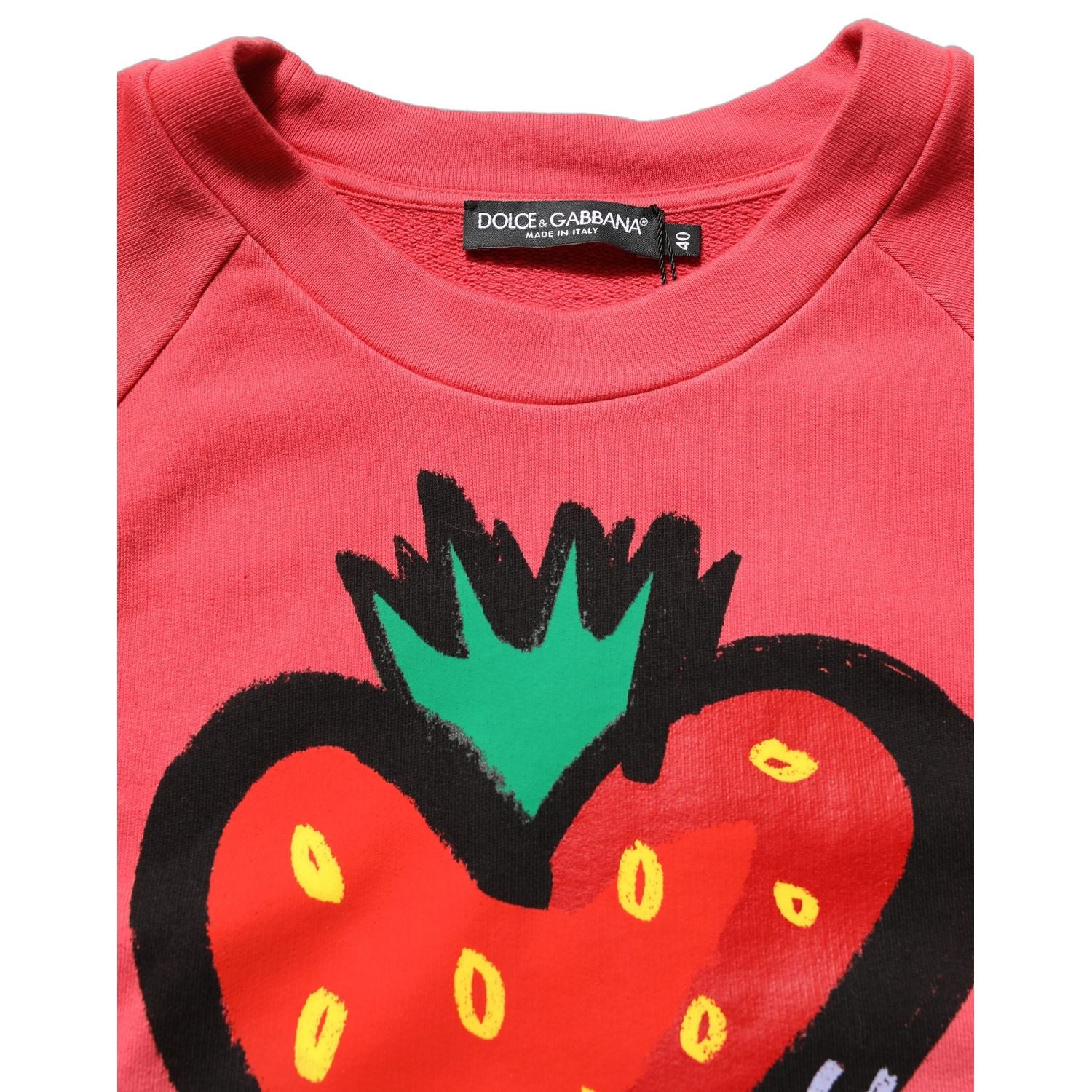 Dolce & Gabbana Multicolor StrawberryPrint Sweatshirt Sweater
