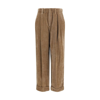 Brunello Cucinelli Brown Viscose Casual Pants