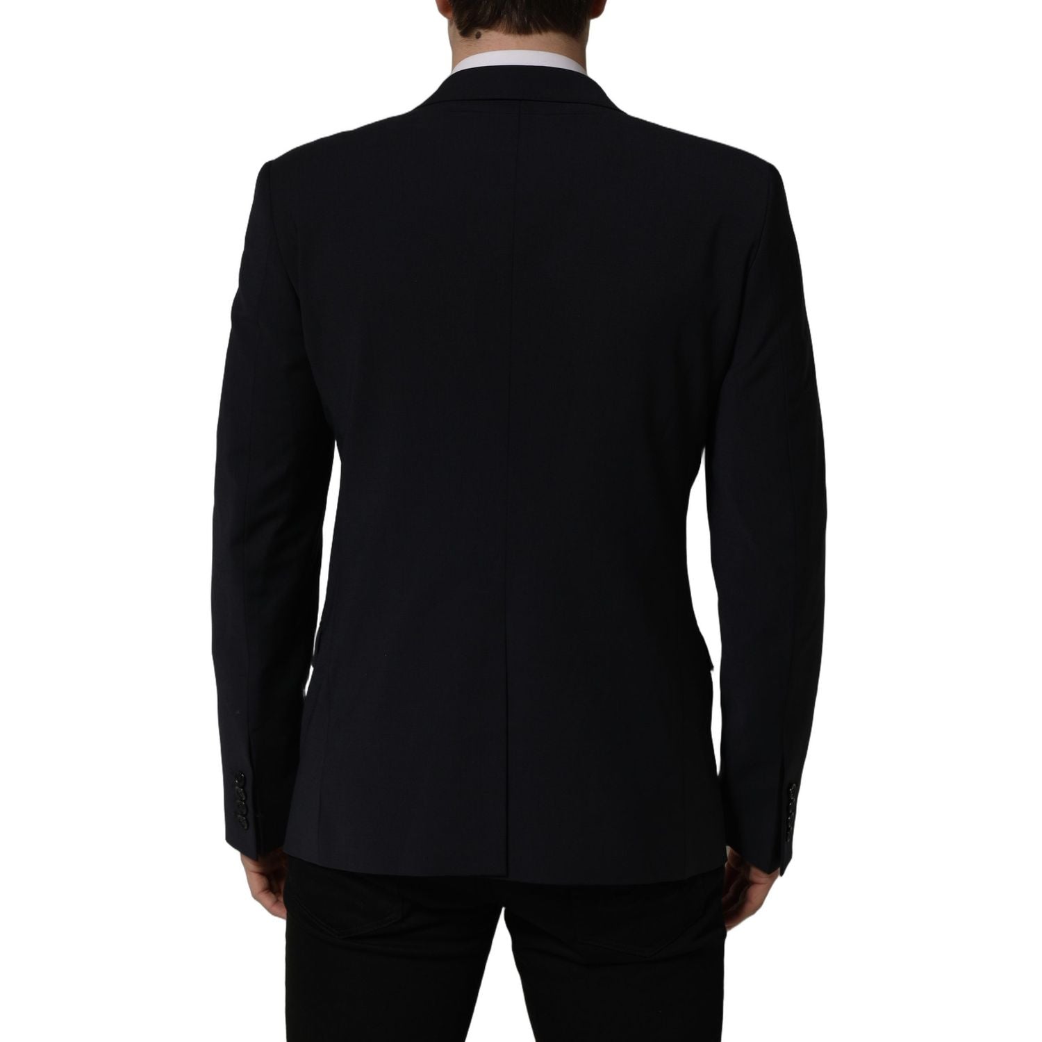 Dolce & Gabbana Black Wool Single Breasted Men Blazer Jacket