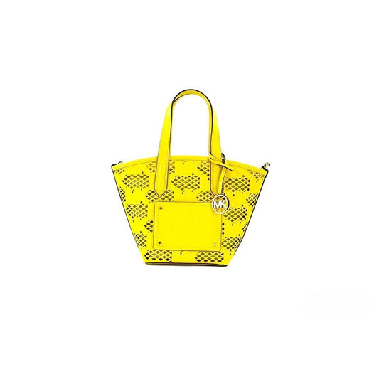 Michael Kors Kimber Small Daffodil Leather 2-In-1 Zip Tote Messenger Bag Purse