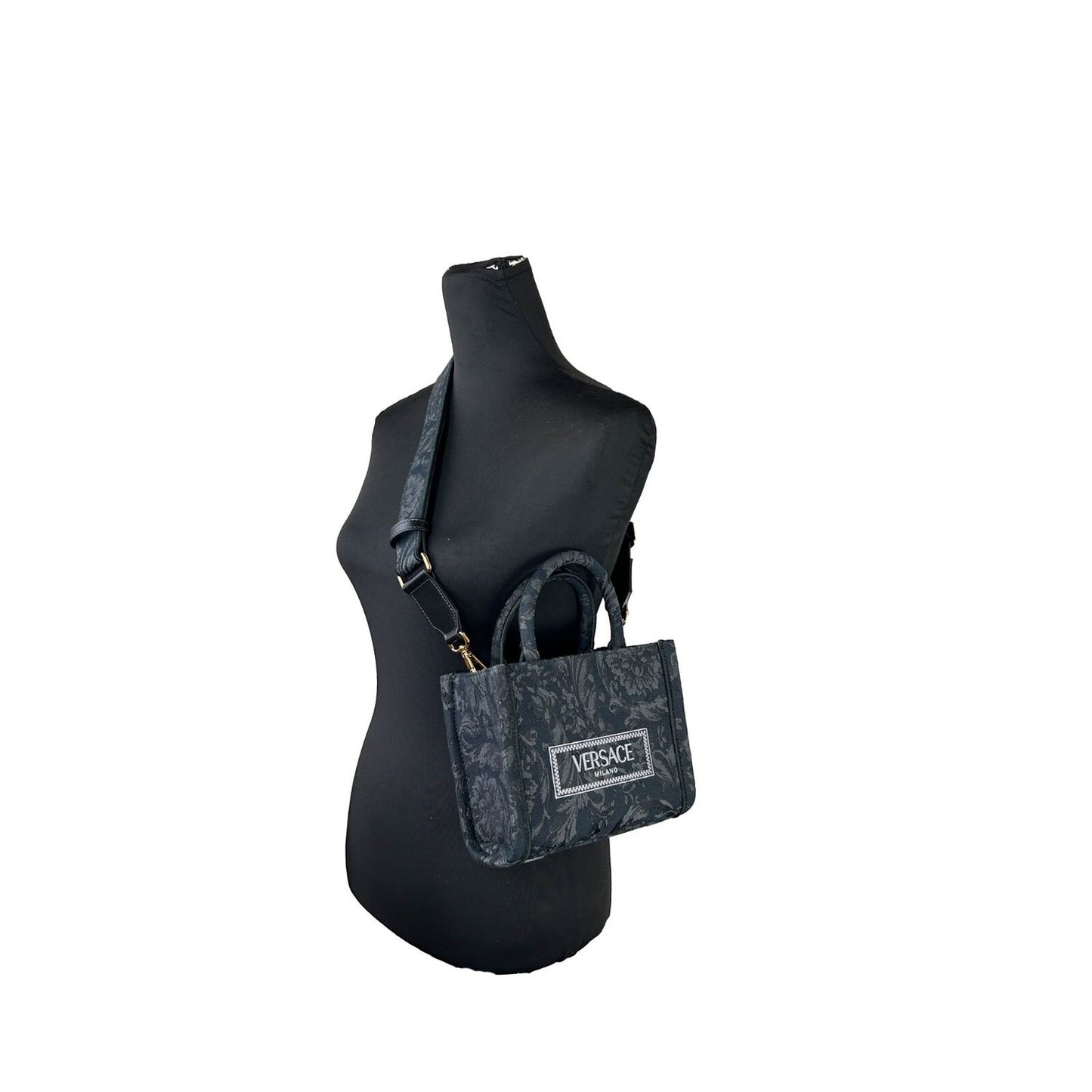 Versace Women'S 'Extra Small Athena' Shopping Bag Black