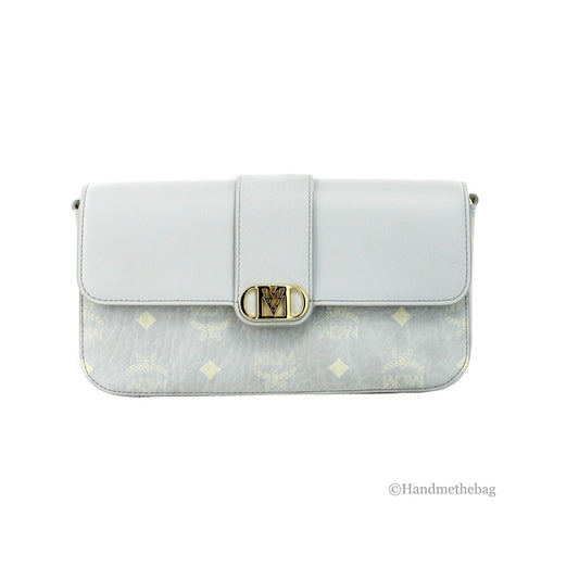 MCM Small Mode Travia Pebbled Visetos Leather Shoulder Crossbody Clutch Bag
