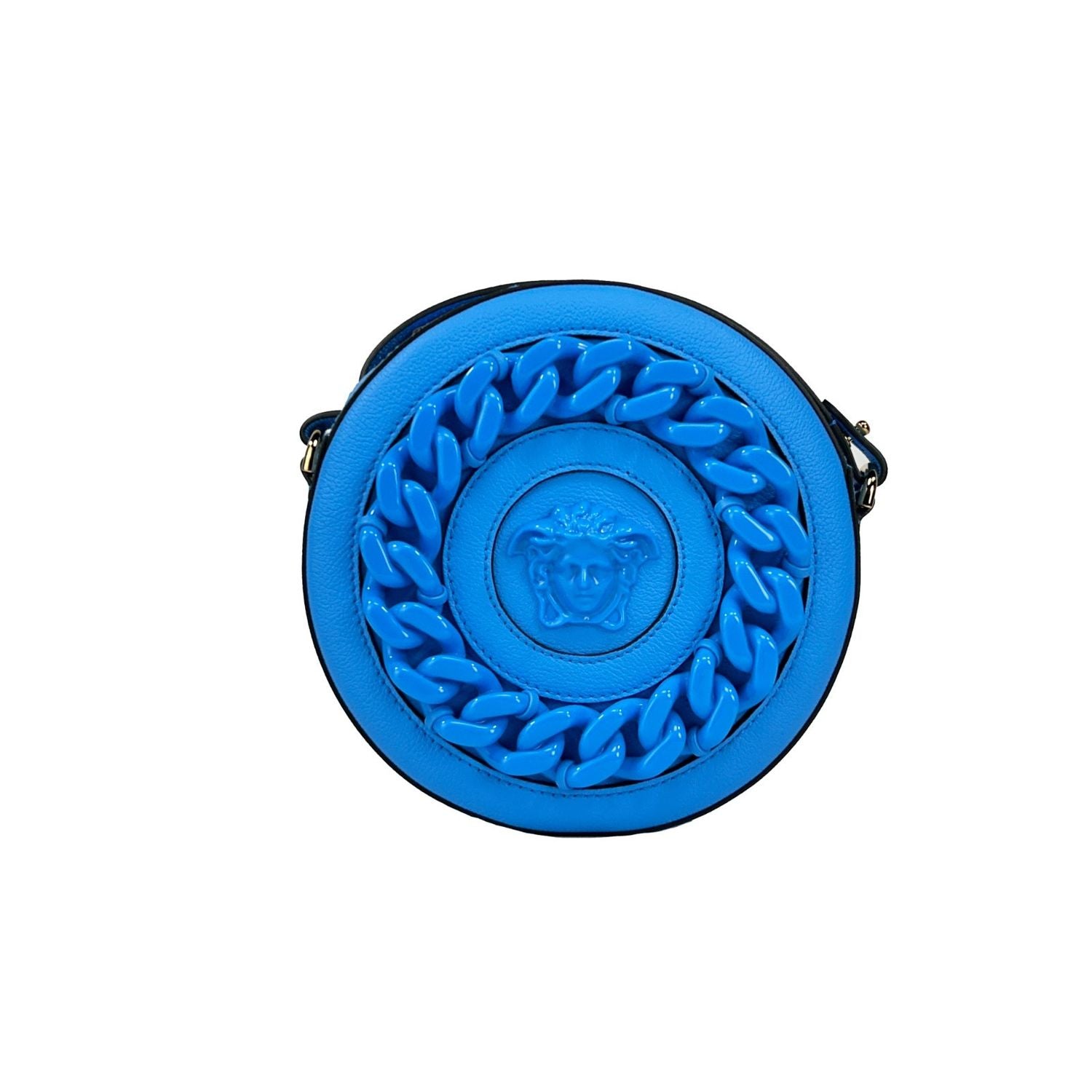 Versace Round Disco Leather Camera Case Crossbody Bag