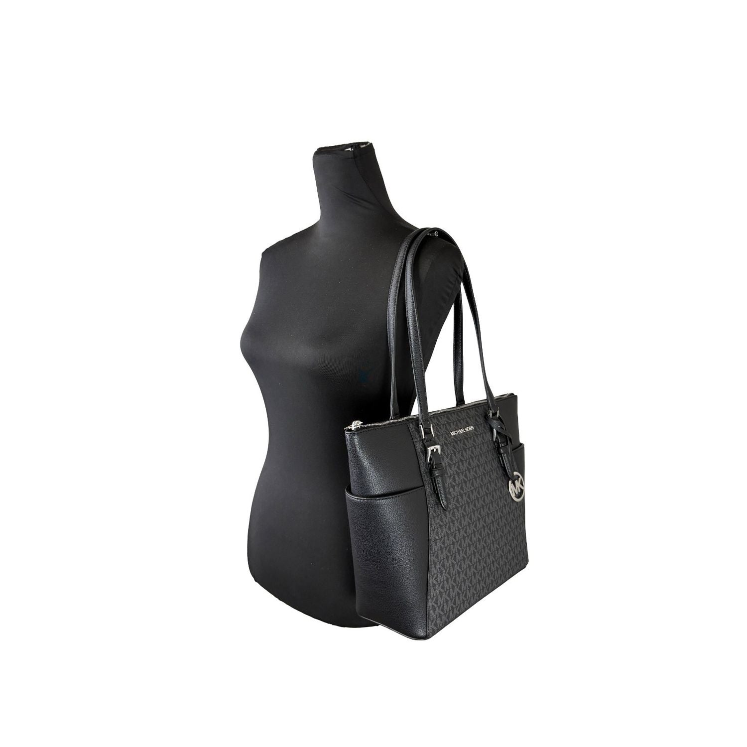 Michael Kors Charlotte Leather Top Zip Tote Bag