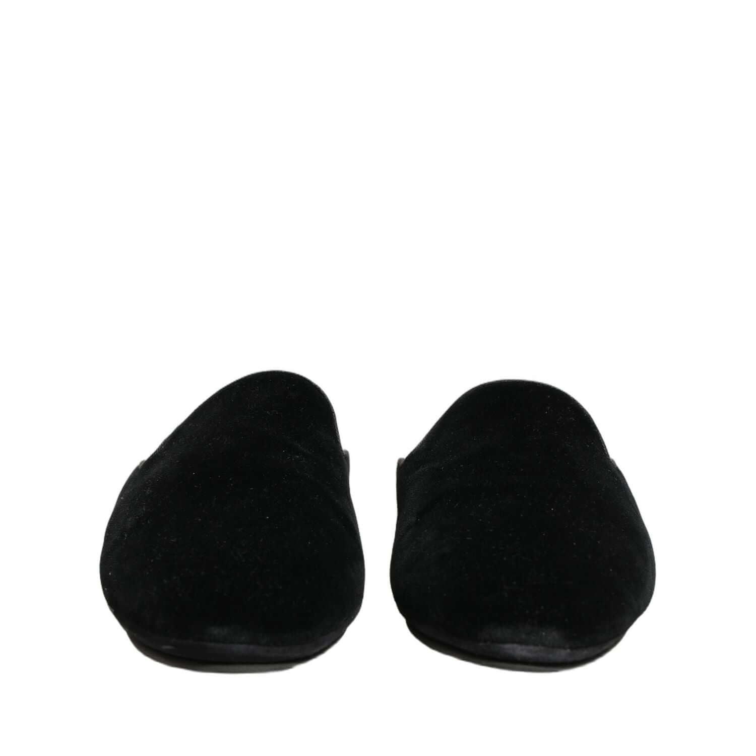 Dolce & Gabbana Black Suede Slides Flat Slipper Men Shoes