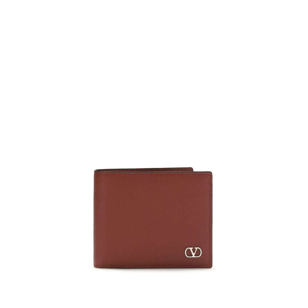 Valentino Garavani Bordeaux Calf Leather Bos Taurus Wallet
