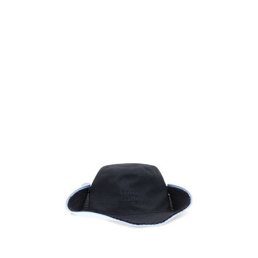 Miu Miu Blue Cotton Bucket Hat