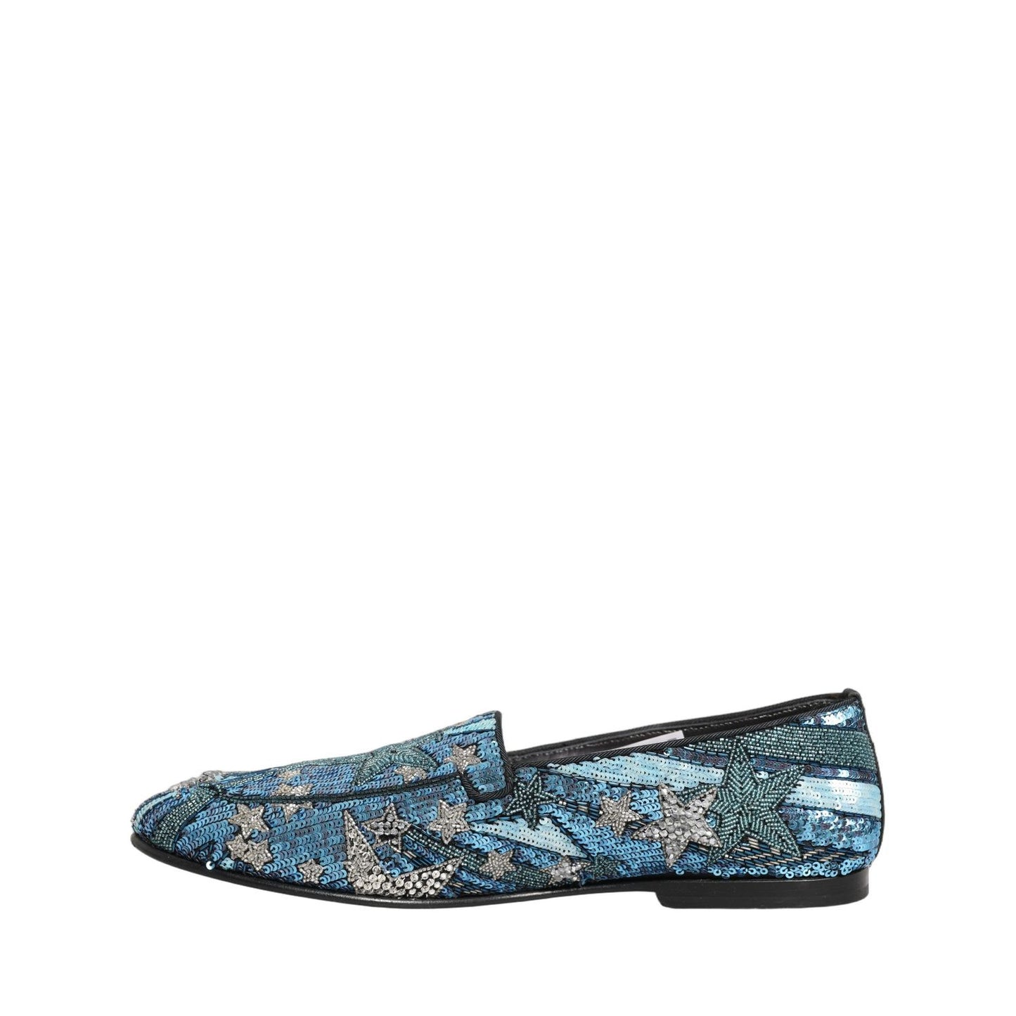 Dolce & Gabbana Multicolor Embroidered Sequin Loafers Shoes