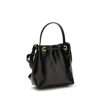 Balmain Black Calf Leather Bos Taurus Backet Bag