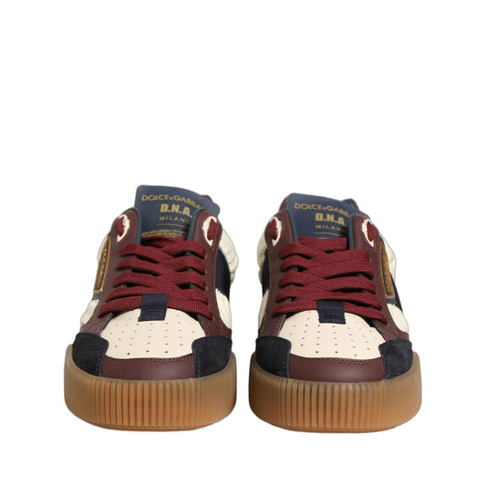 Dolce & Gabbana Multicolor Leather MIAMI Low Top Men Sneakers Shoes