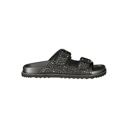 Laura Biagiotti Black Polyurethane Women's Slipper