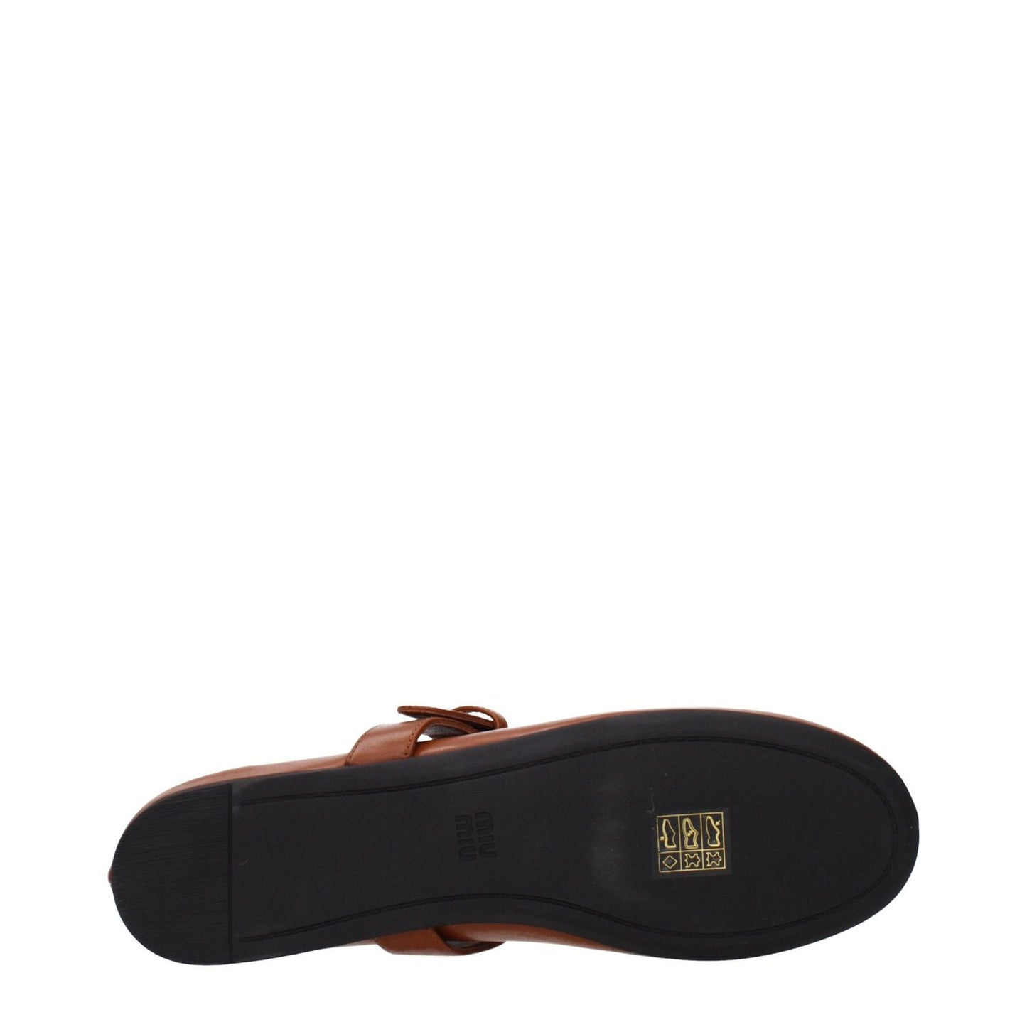 Miu Miu Brown Leather Ballet Flats