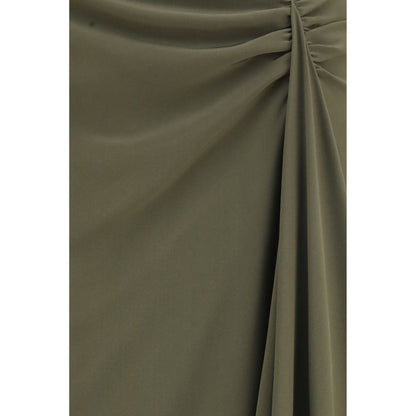 Alexander McQueen Bicolor Silk Long Skirt