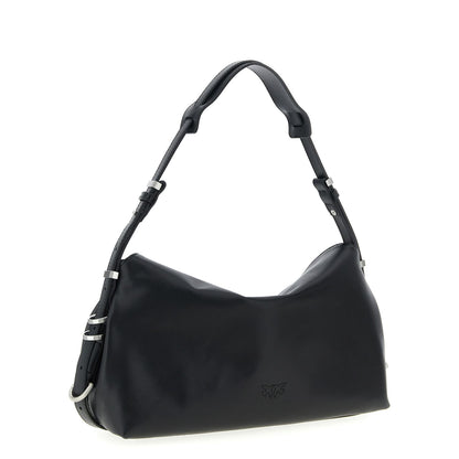 PINKO Black Goatskin Shoulder Bag