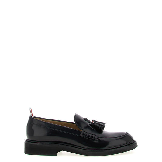 Thom Browne Black Calfskin Slip-On Loafers