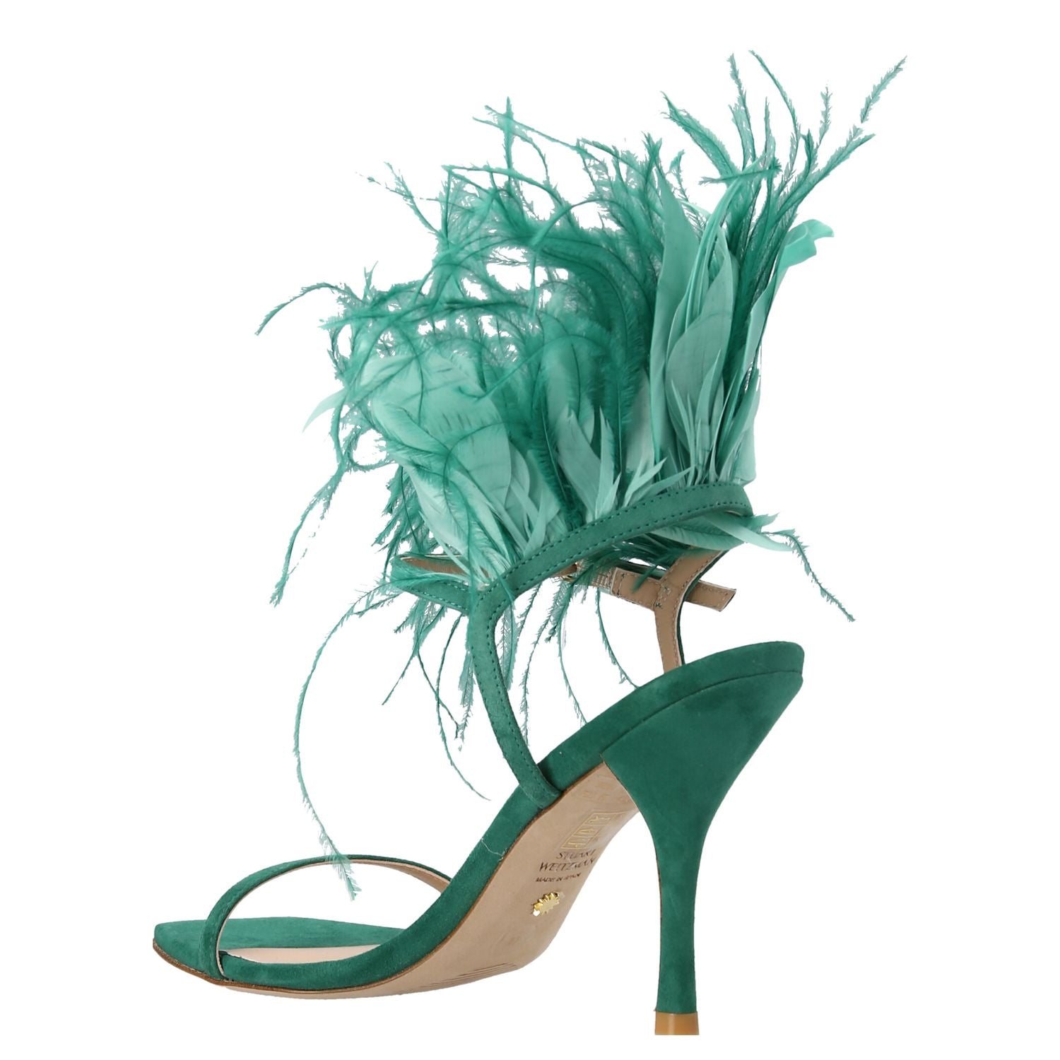 Stuart Weitzman Bicolor Suede Leather Stiletto Heel Sandals