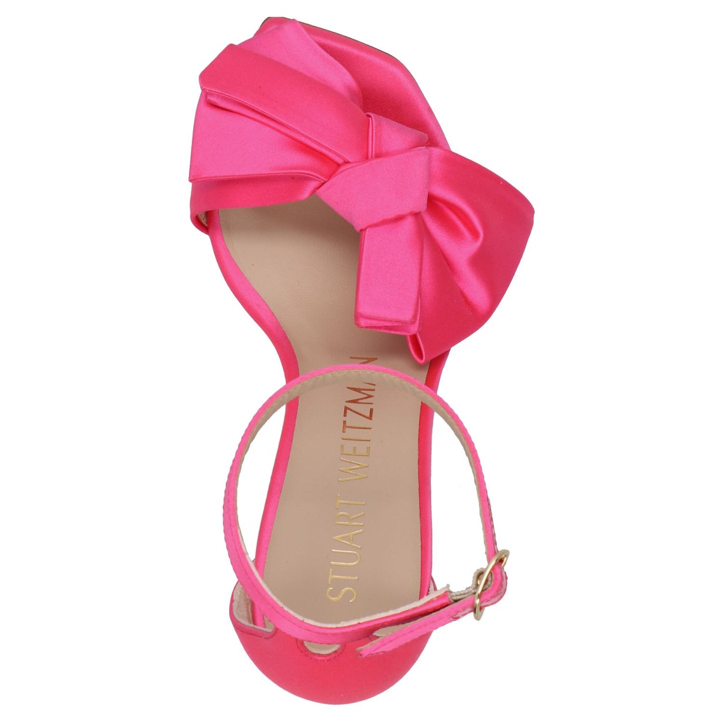 Stuart Weitzman Fuchsia Satin Stiletto Heel Sandals