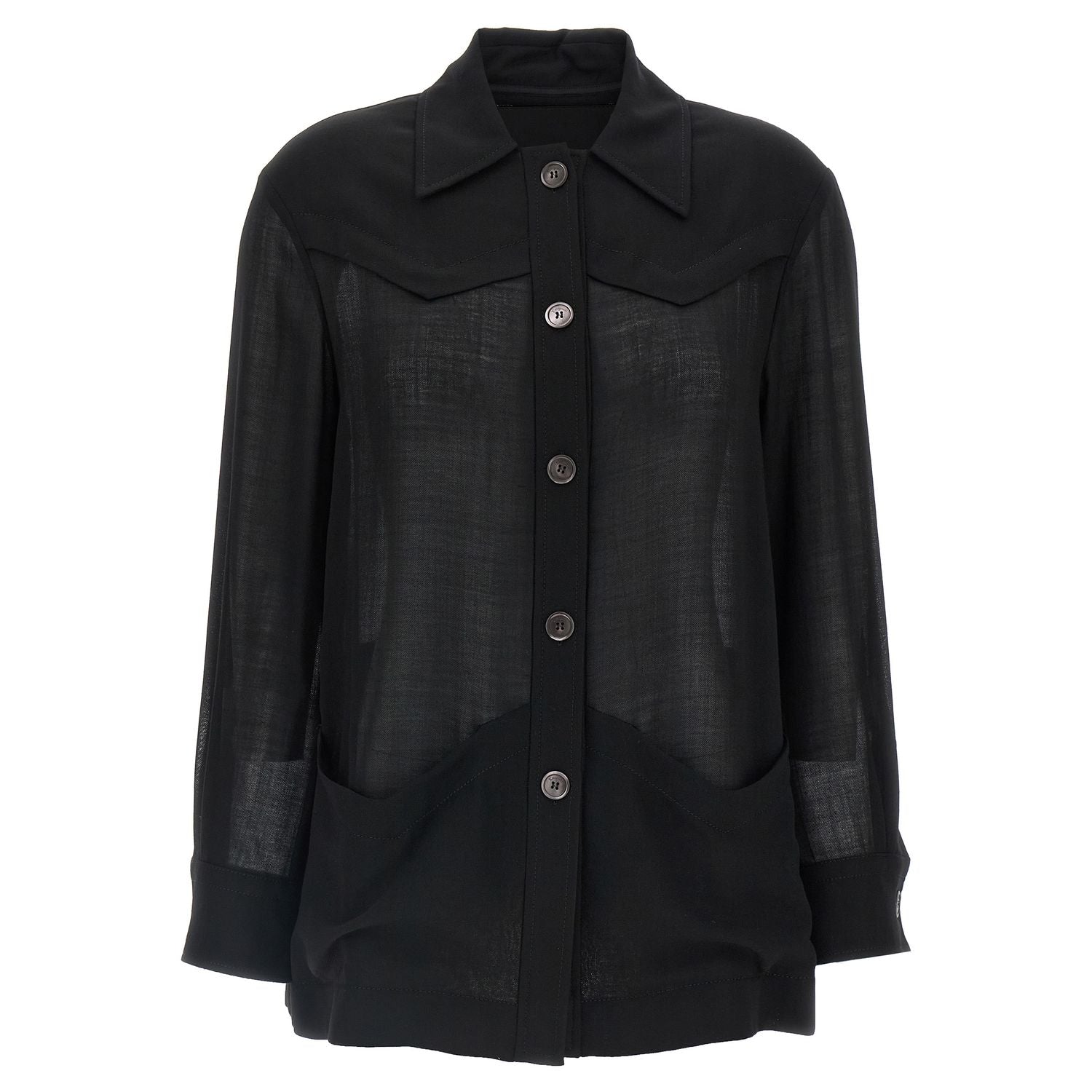Ferragamo Black Virgin Wool Blouse