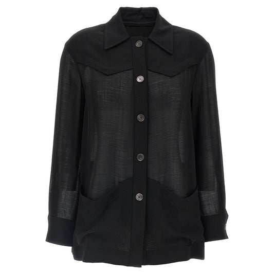 Ferragamo Black Virgin Wool Blouse