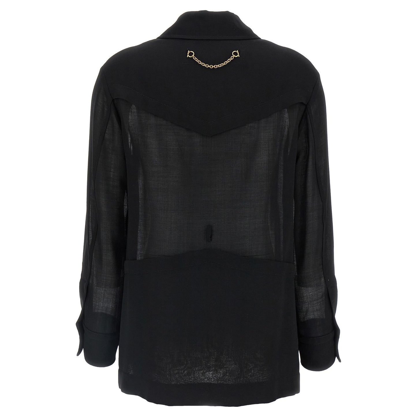 Ferragamo Black Virgin Wool Blouse