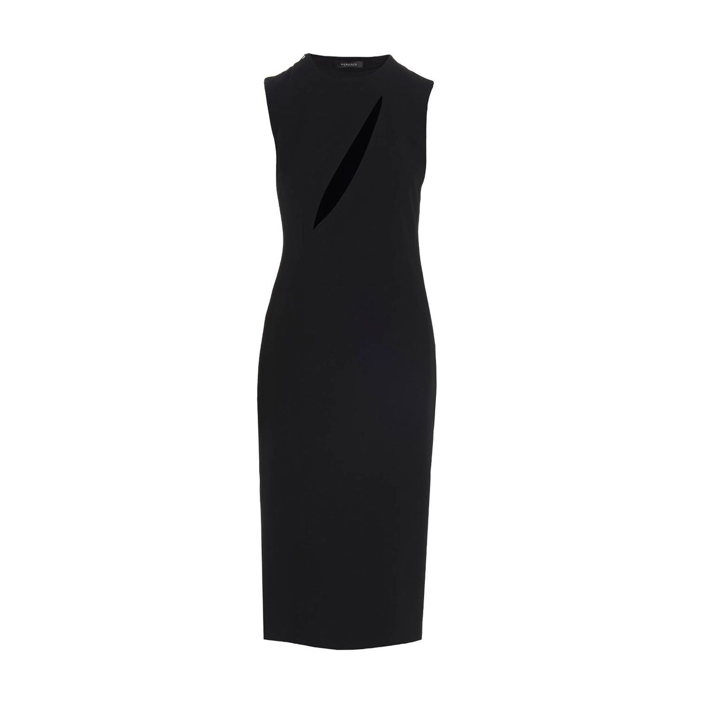 Versace Black Acetate Midi Dress