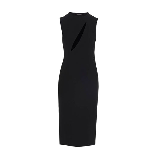 Versace Black Acetate Midi Dress