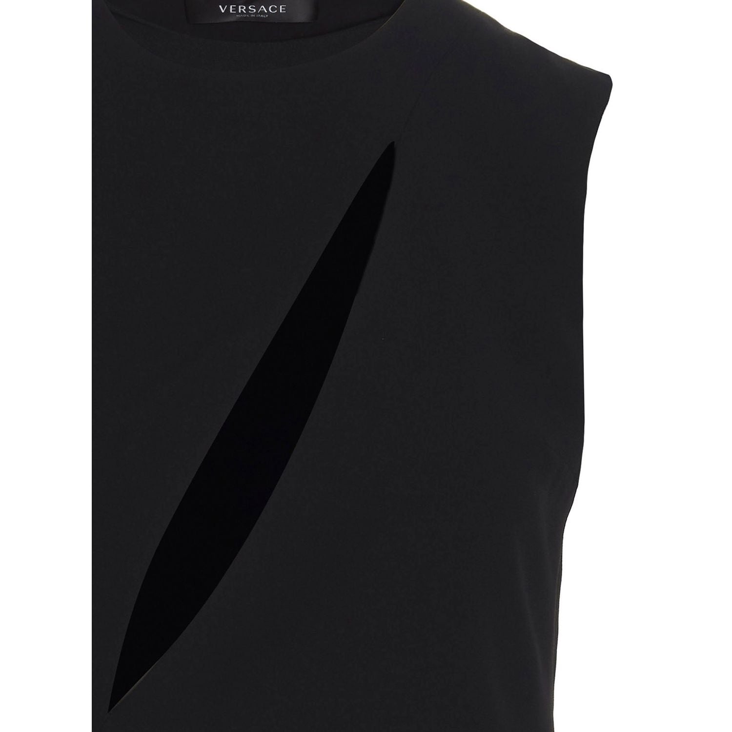 Versace Black Acetate Midi Dress