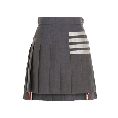 Thom Browne Gray Wool Long Skirt
