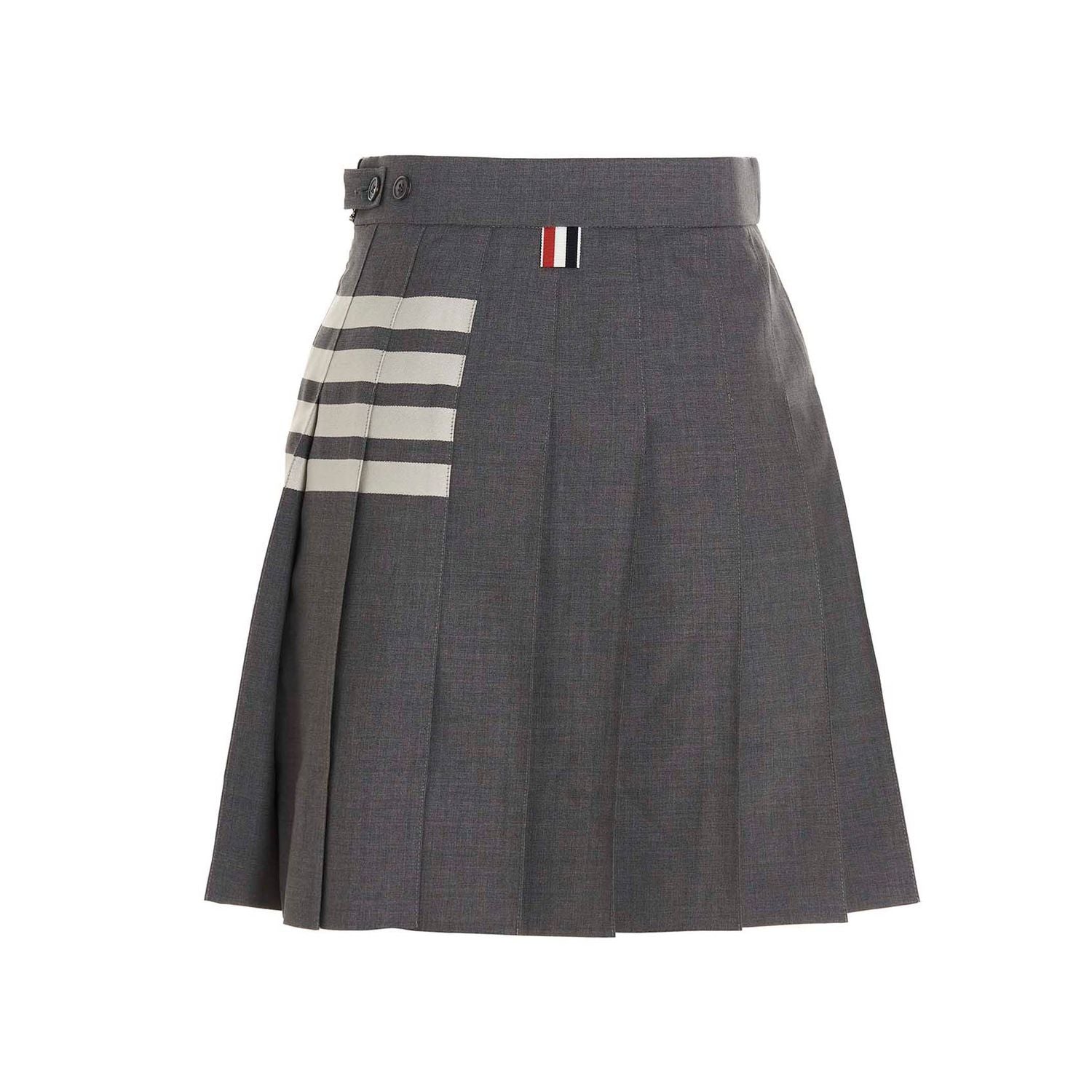 Thom Browne Gray Wool Long Skirt
