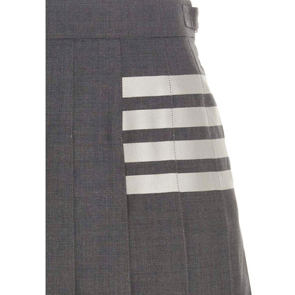 Thom Browne Gray Wool Long Skirt