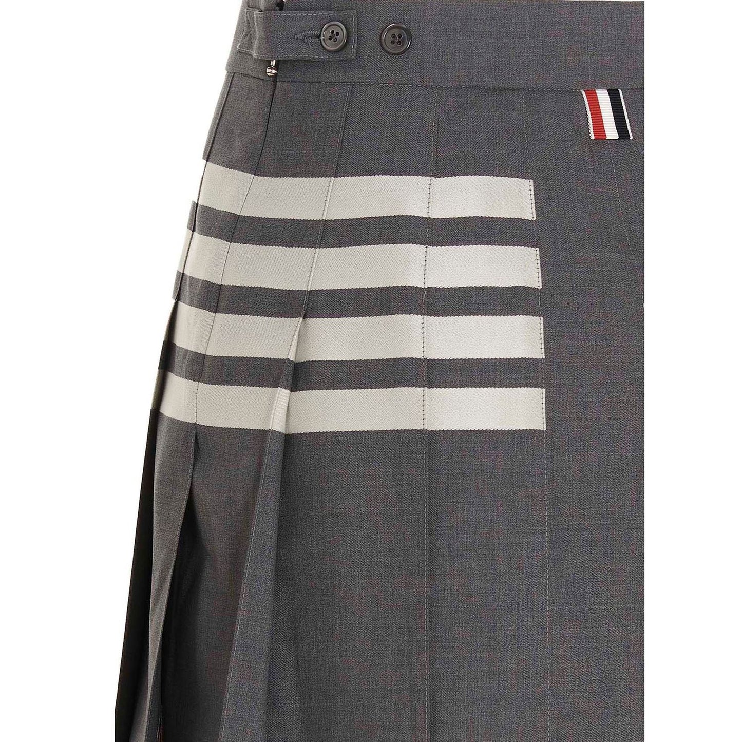 Thom Browne Gray Wool Long Skirt