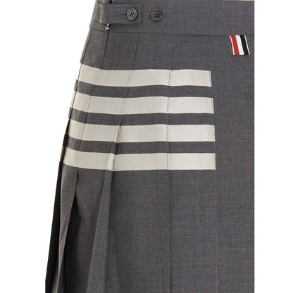 Thom Browne Gray Wool Long Skirt