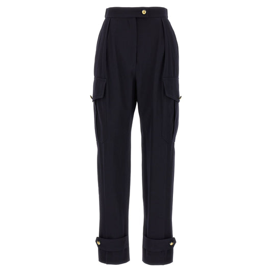 Alexander McQueen Blue Wool Cargo Pants