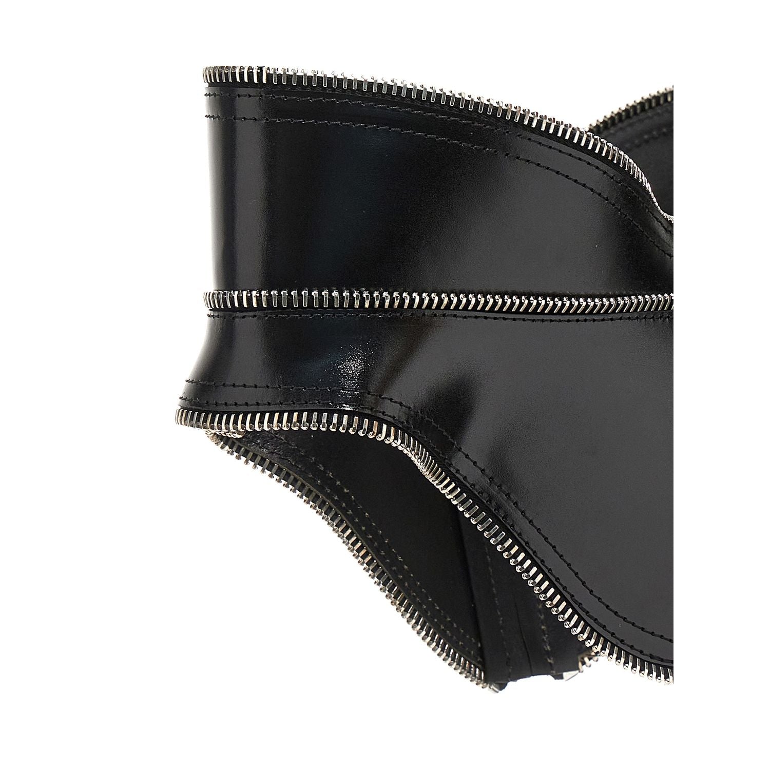 Alexander McQueen Black Leather Regular Belt