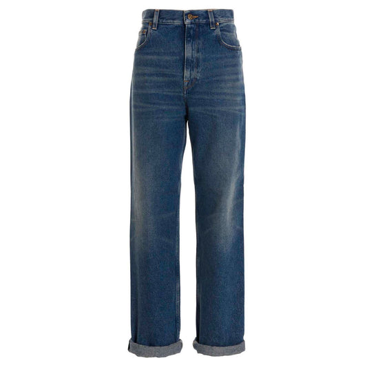 Golden Goose Blue Cotton Straight-Leg Jeans