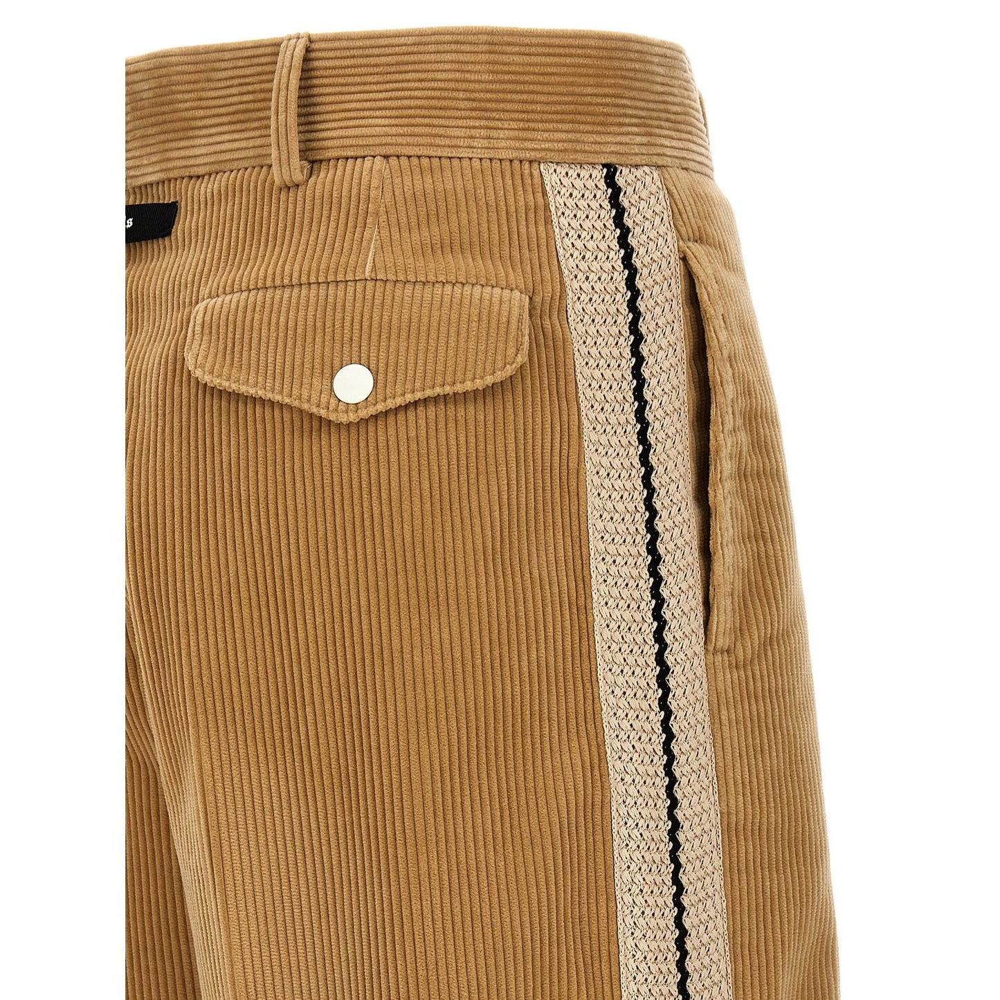 Palm Angels Beige Cotton Casual Pants