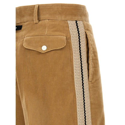 Palm Angels Beige Cotton Casual Pants