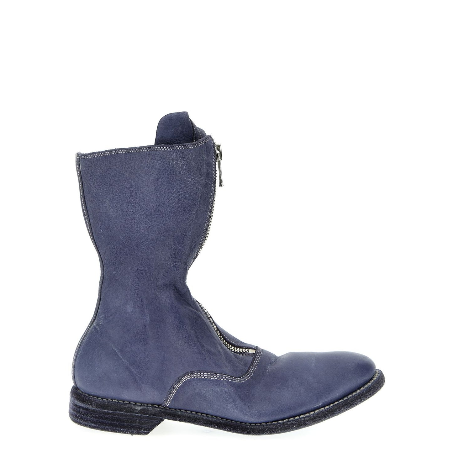 Guidi Purple Leather Ankle Boots