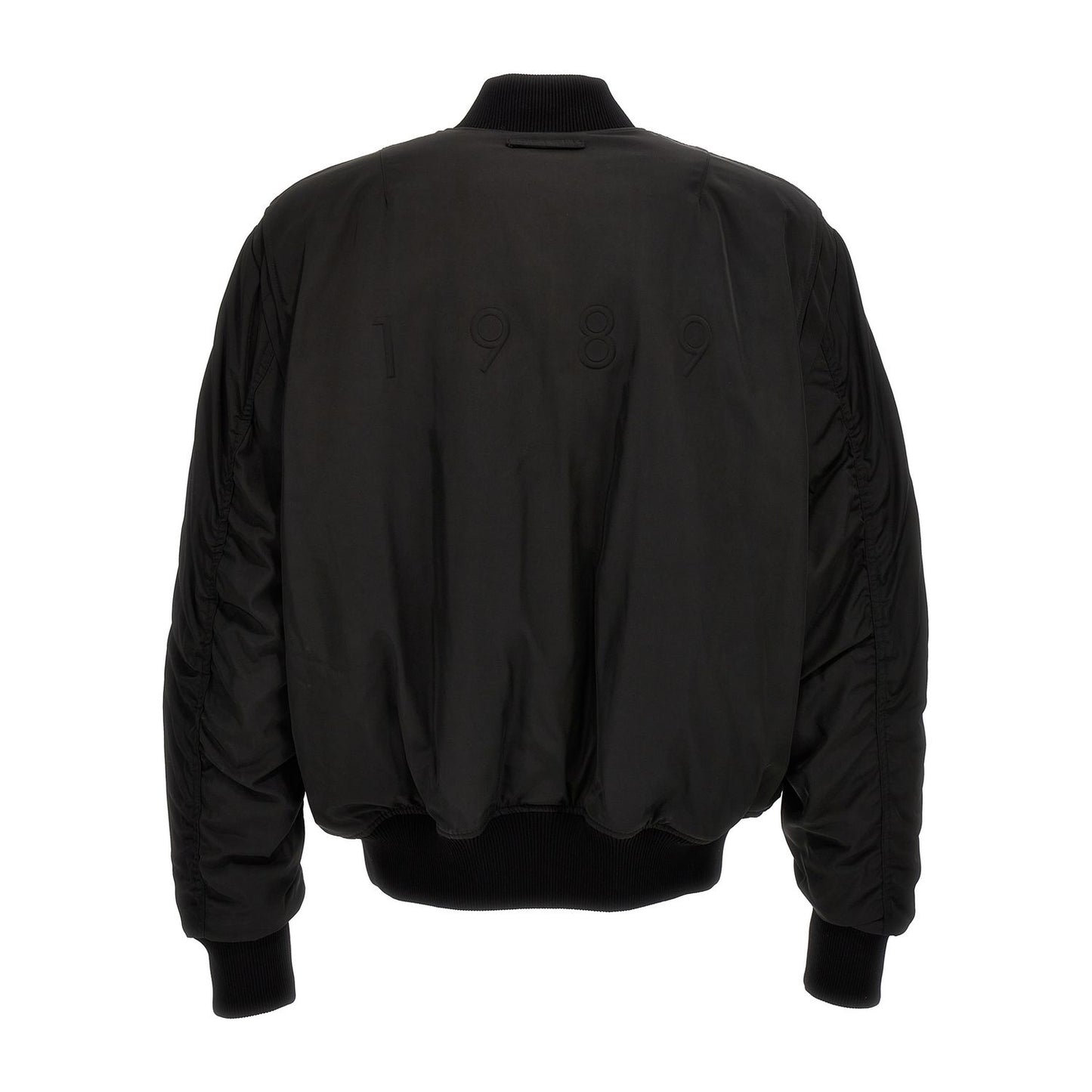 1989 Studio Black Polyester Bomber