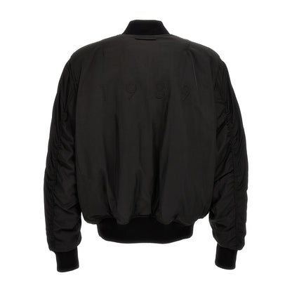 1989 Studio Black Polyester Bomber