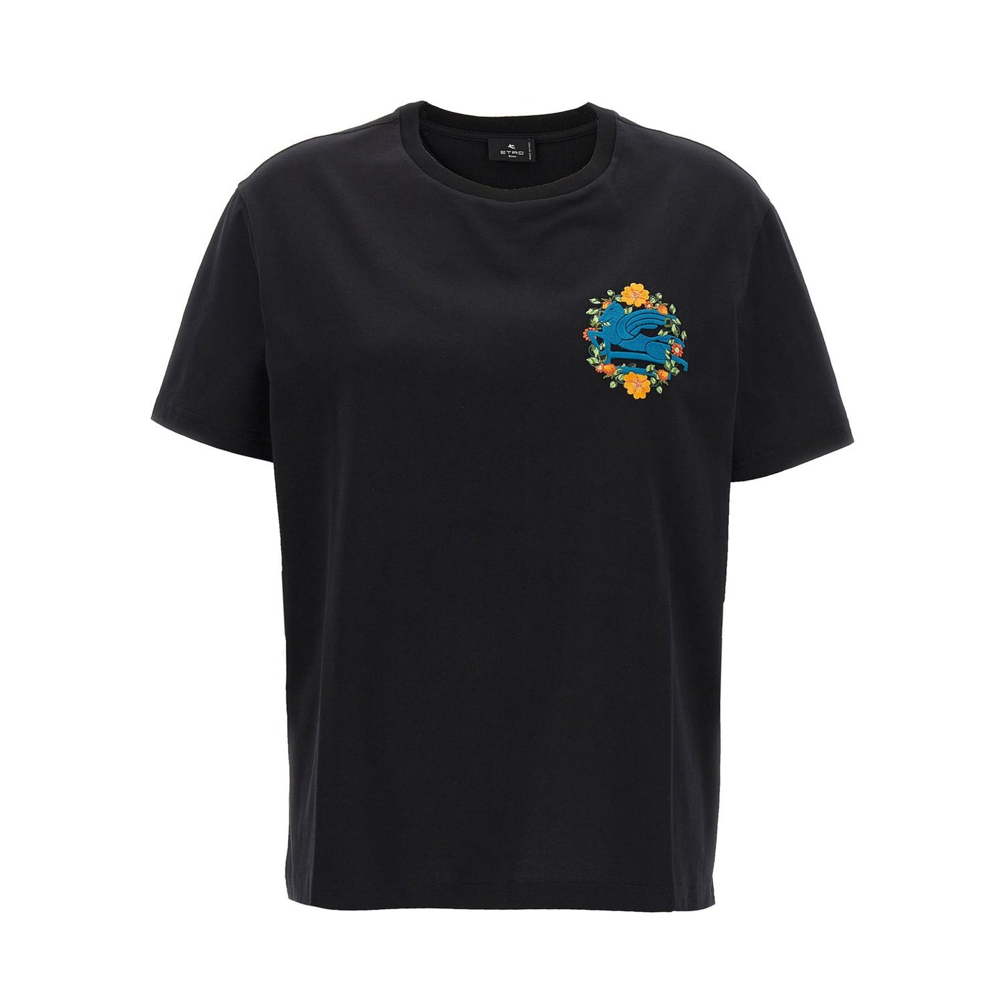 Etro Black Cotton T-Shirt