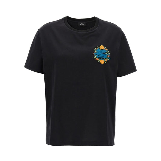Etro Black Cotton T-Shirt