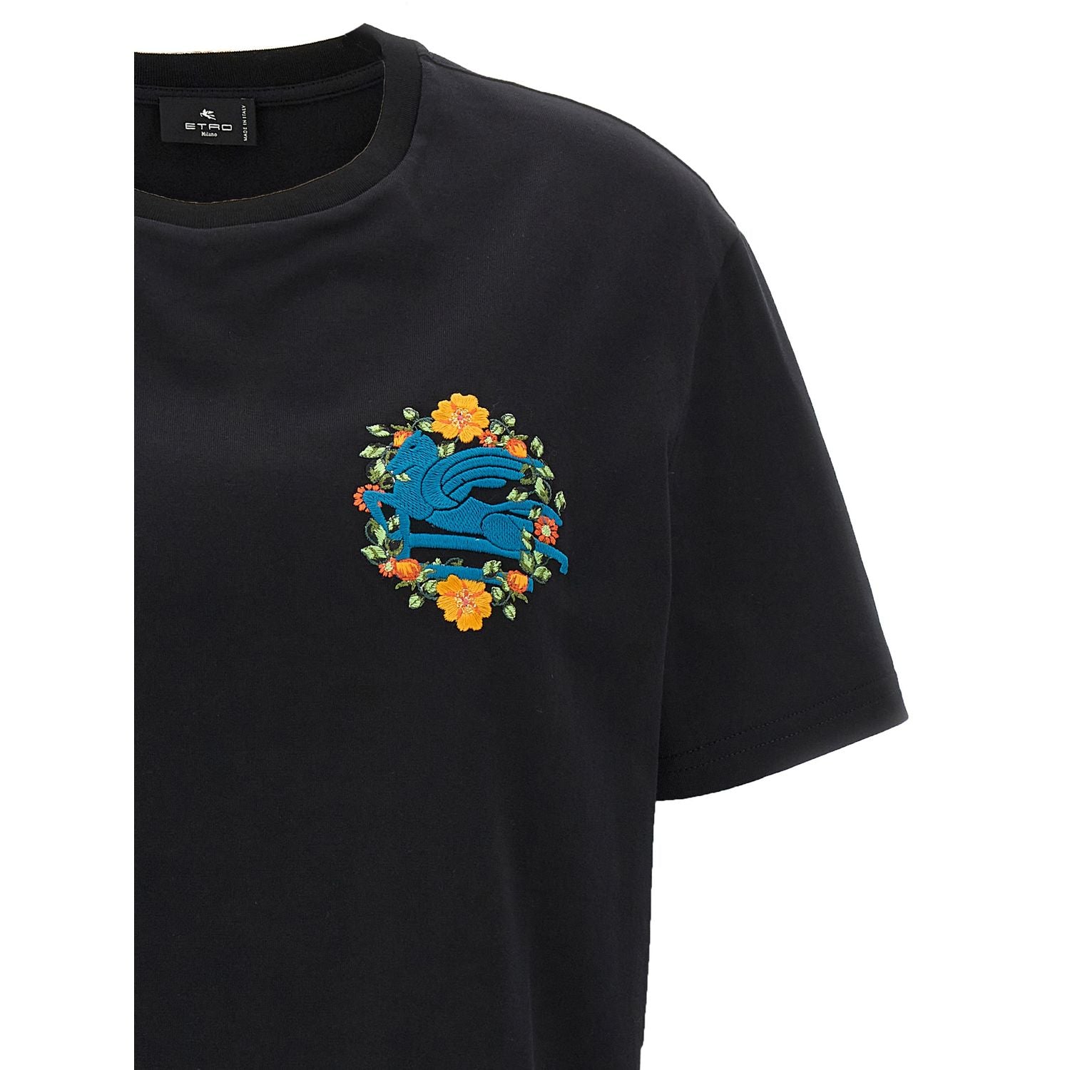 Etro Black Cotton T-Shirt