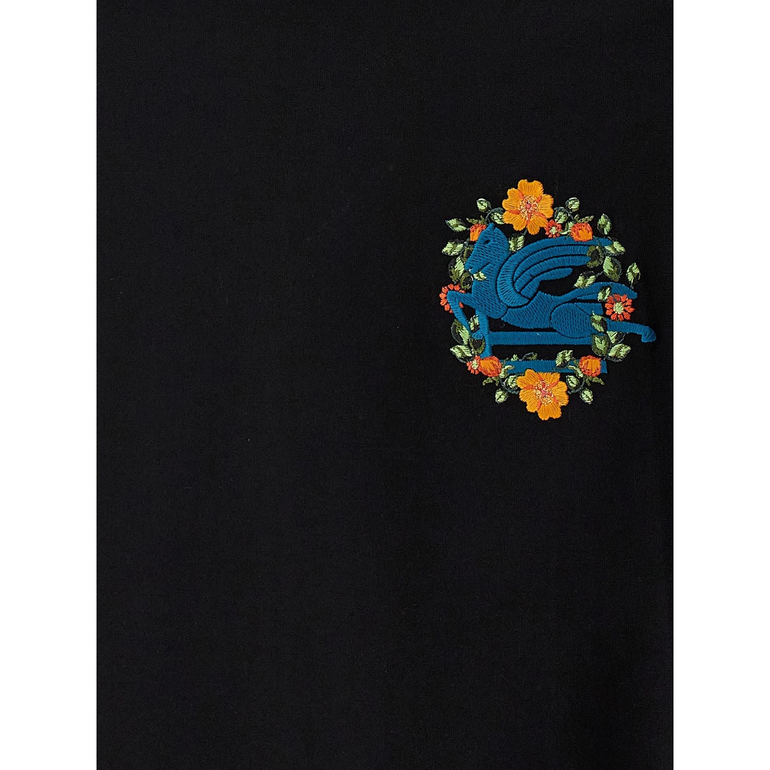 Etro Black Cotton T-Shirt