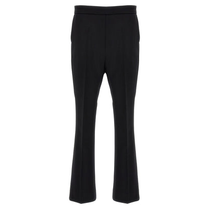 Max Mara Black Virgin Wool Cropped Pants